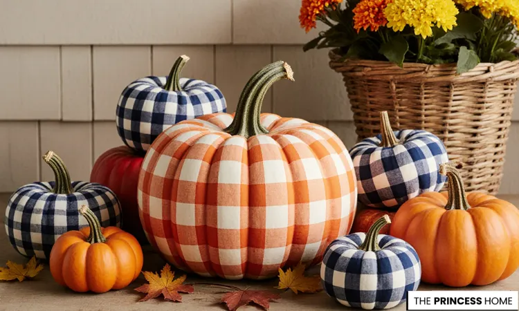 Cheerful Plaid Fabric Pumpkins