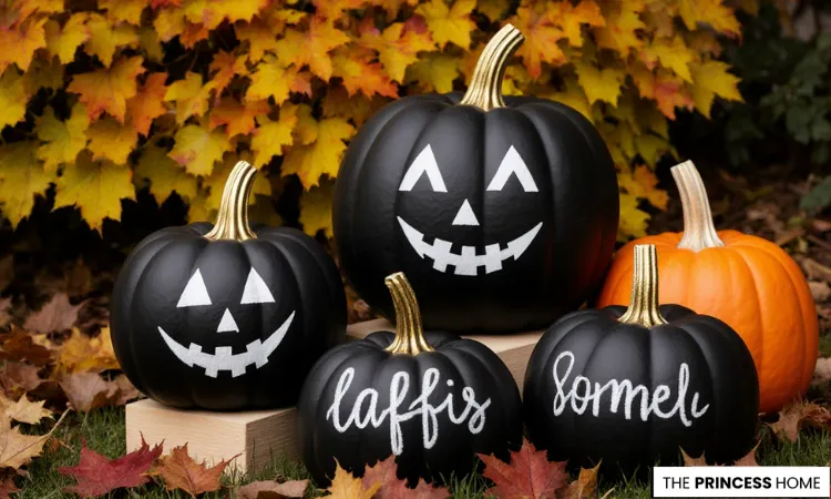 Elegant Black & Gold Pumpkins