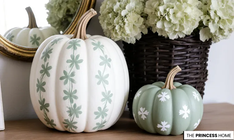 Elegant Floral Painted Pumpkins