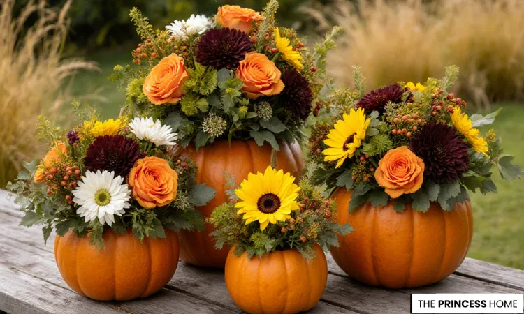 Natural Pumpkin Floral Centerpieces