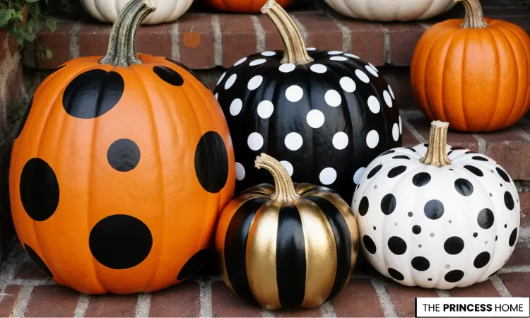 Polka Dot Painted Pumpkins