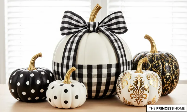 Stylish Painted Pumpkin Display