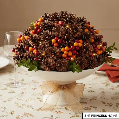 Berry and Pinecone Centerpiece