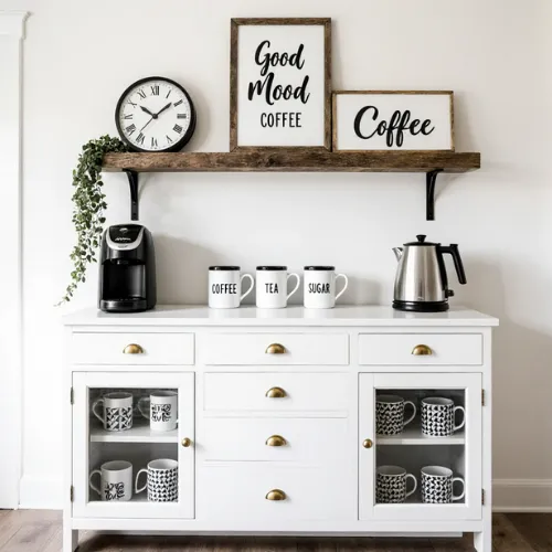 Black & White Farmhouse Coffee Bar