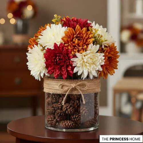 Fall Arrangement with Pinecones