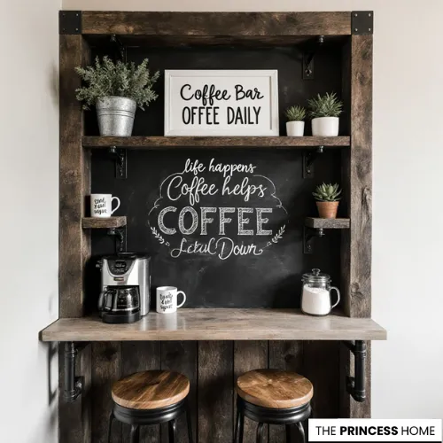 Farmhouse Coffee Nook with Chalkboard