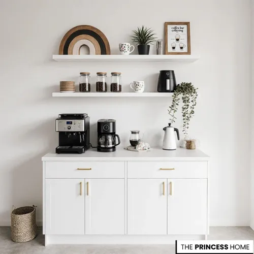 Minimalist White Coffee Station