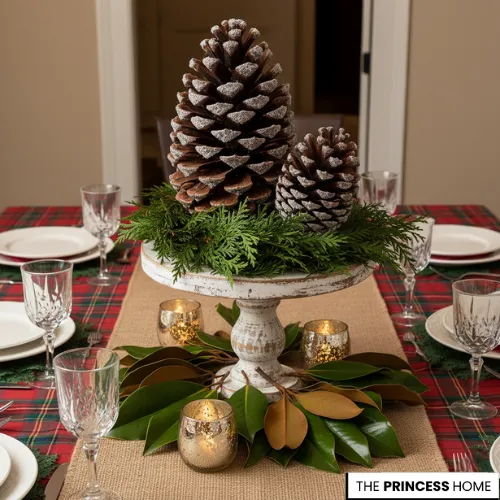 Plaid & Pinecone Centerpiece