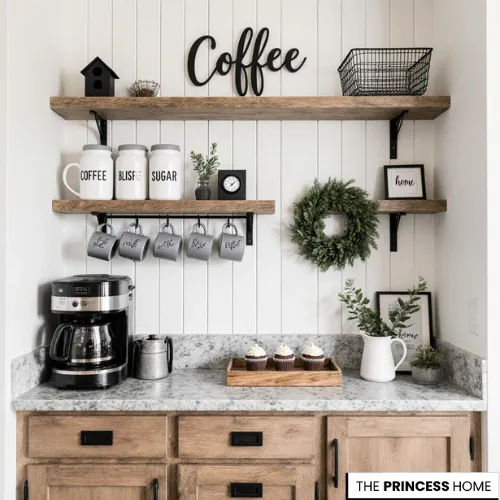 Stylish Modern Farmhouse Coffee Bar