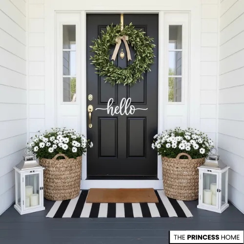 Chic Black Door Entryway 