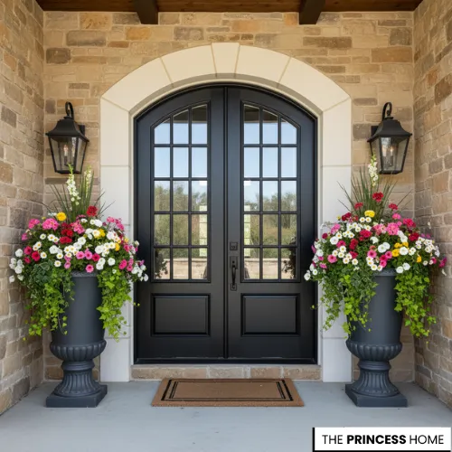 Entryway with Floral Urns