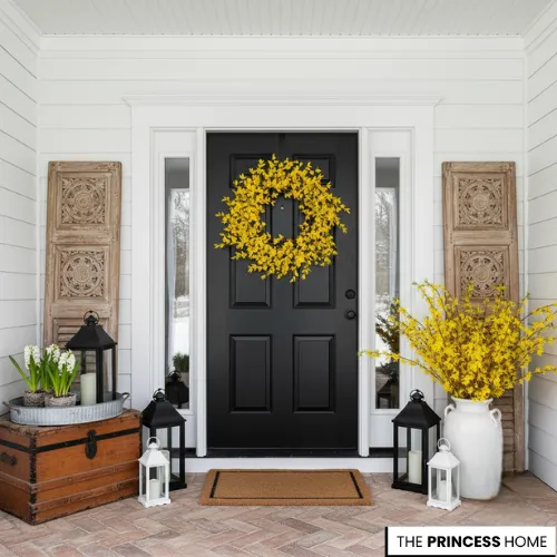 Entryway with Pop of Yellow