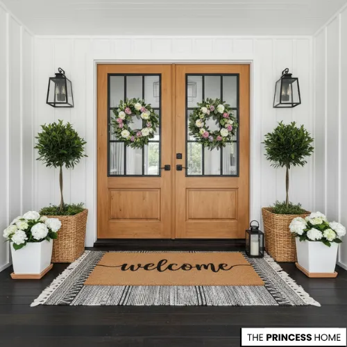 Warm Wood Double Doors