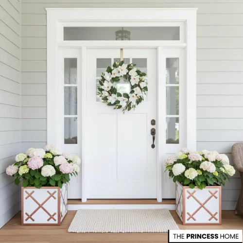 White Entryway with Floral 