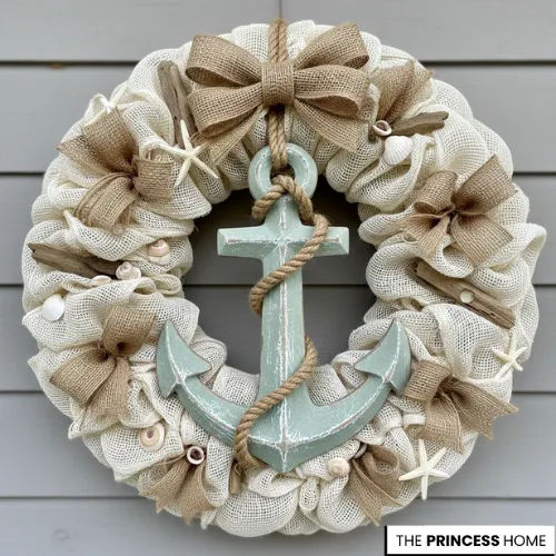 Anchor & Burlap Wreath