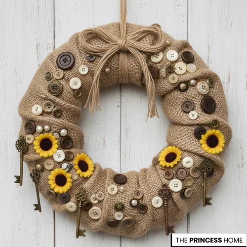 Burlap & Button Wreath