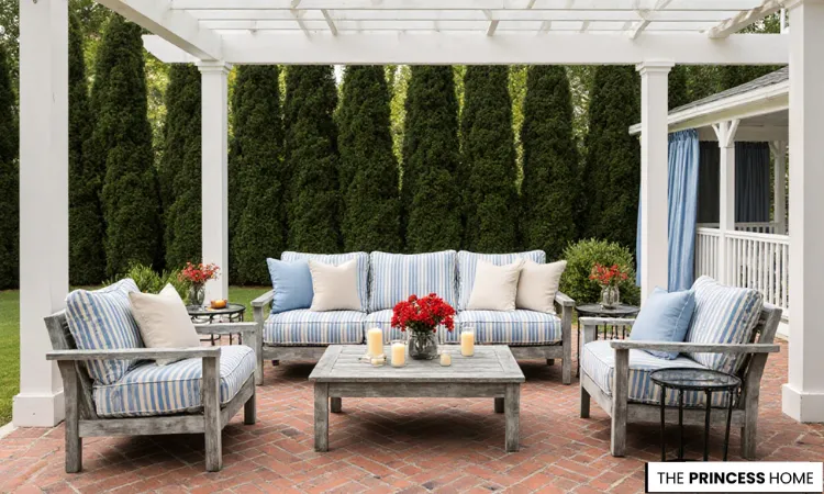 Classic Blue and White Seating