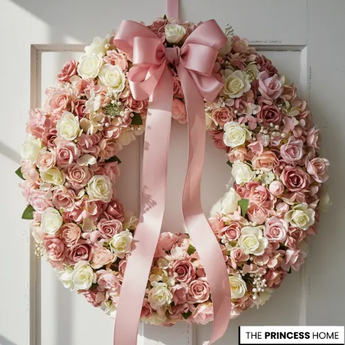 Elegant Blush Rose Wreath