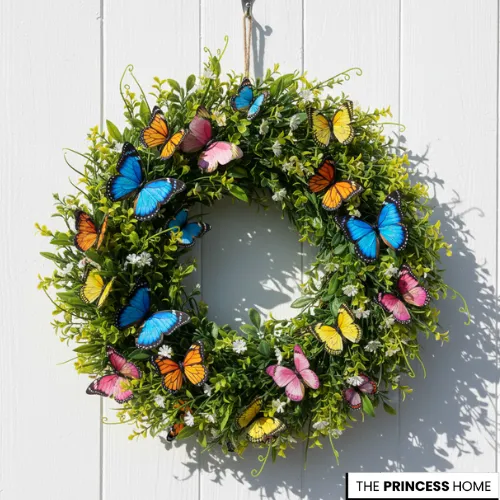 Fresh Greenery Butterfly Wreath