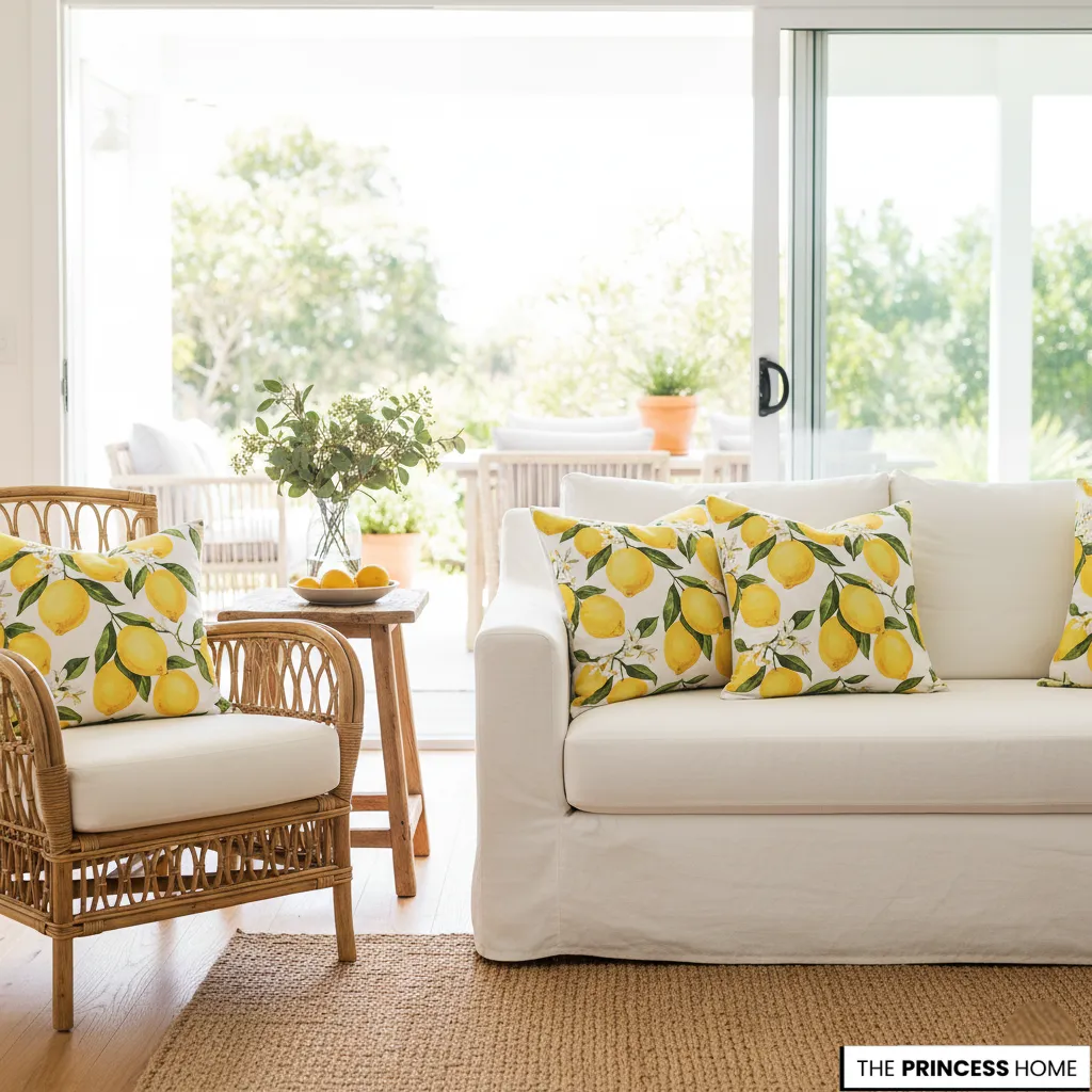  Lemon-Patterned Pillows