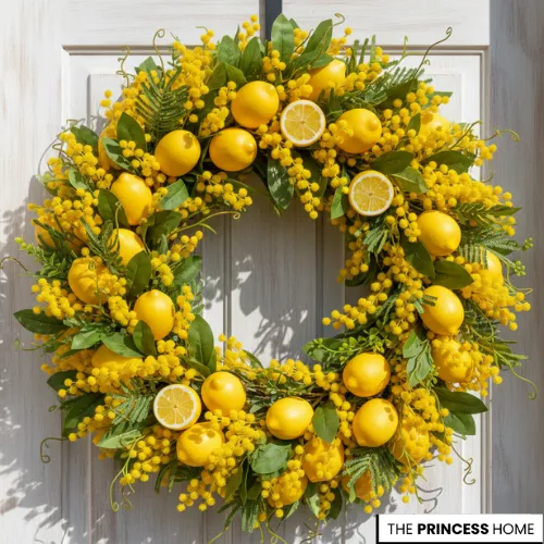 Lemon & Mimosa Wreath
