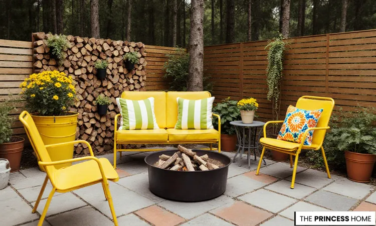  Modern Yellow Fire Pit Area