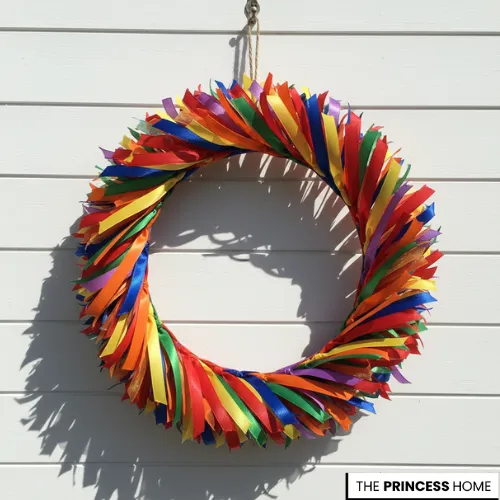 Rainbow Ribbon Wreath
