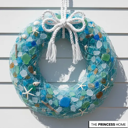 Sea Glass & Netting Wreath