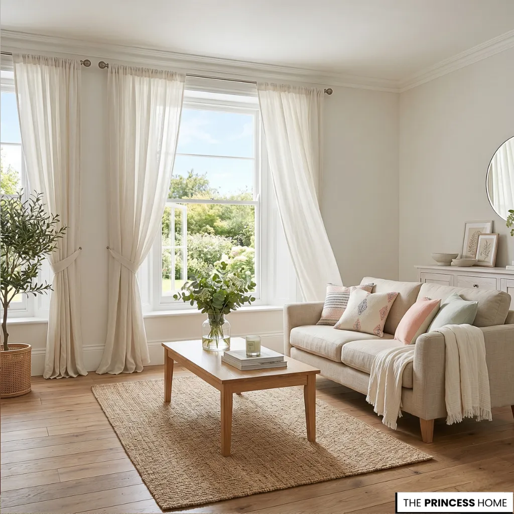 bright living room potted olive tree neutral decor