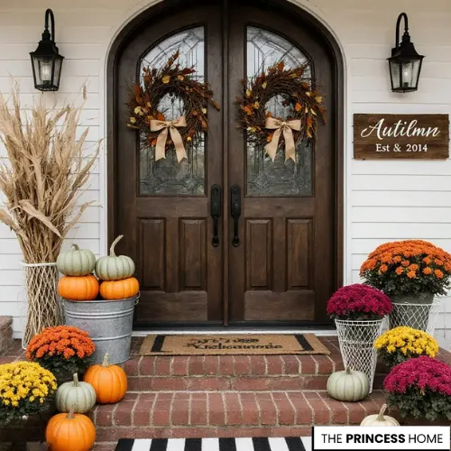 Charming Fall Front Porch Display