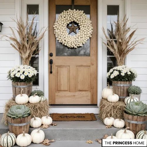 Elegant Farmhouse Fall Porch Decor