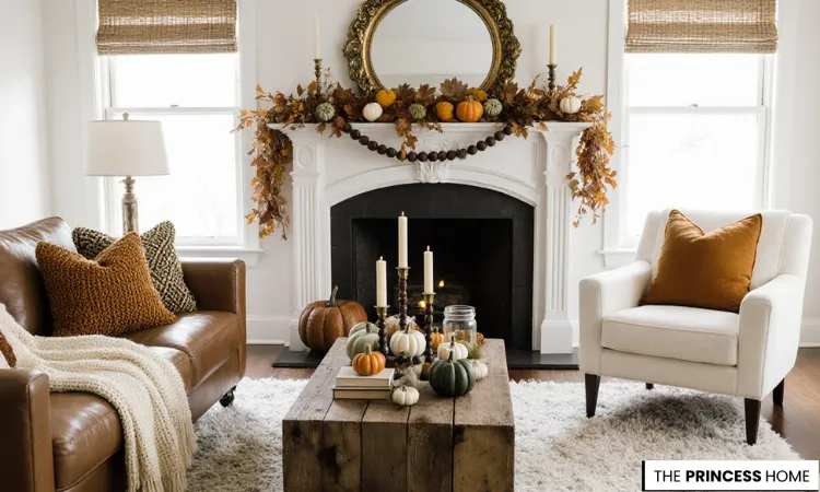 Fall Living Room with Fireplace