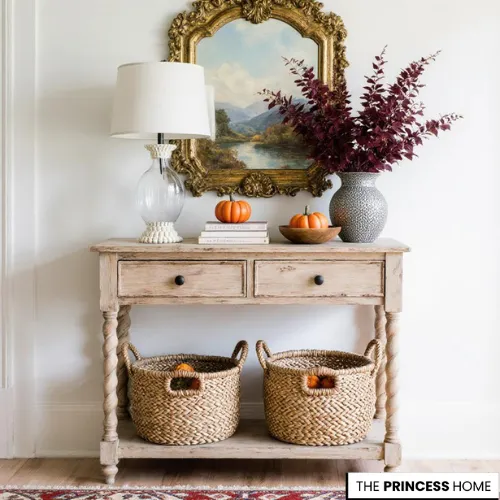 French Country Fall Console Decor