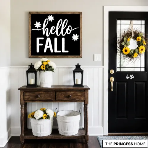 Inviting Farmhouse Fall Entryway