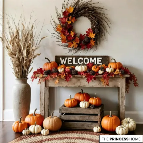 Layered Rustic Farmhouse Fall Decor