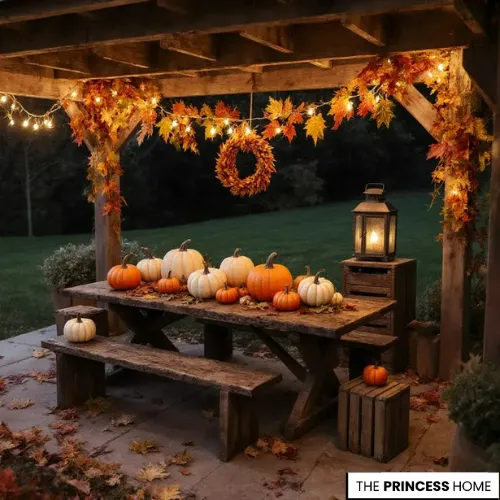 Rustic Autumn Pergola Dining