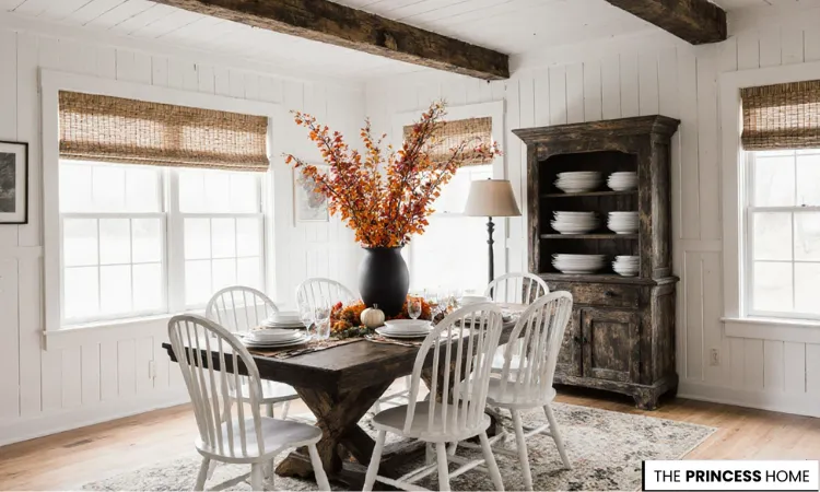 Rustic Dining Room with Fall Decor