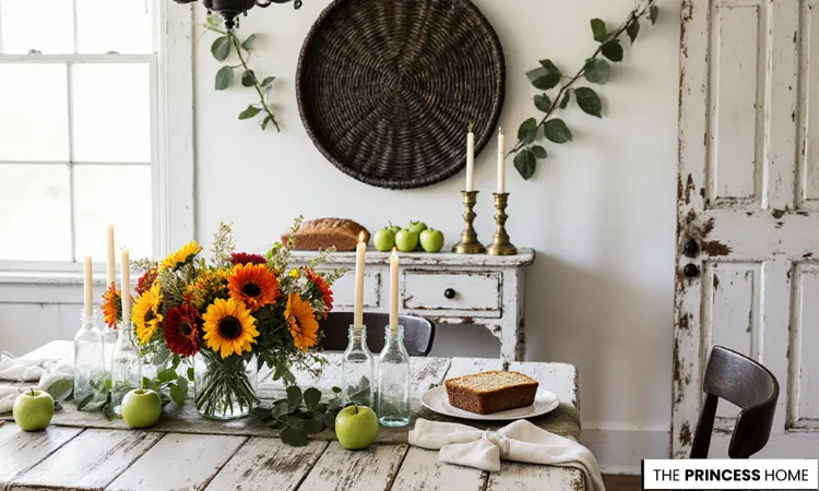 Rustic Dining Table with Fall Vintage