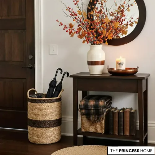 Rustic Fall Entryway Styling