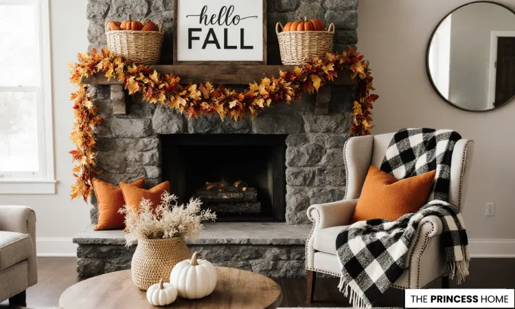 Rustic Fall Farmhouse Fireplace