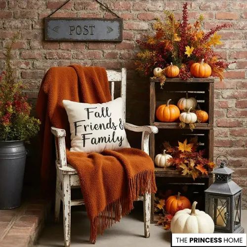 Rustic Fall Porch Corner Decor