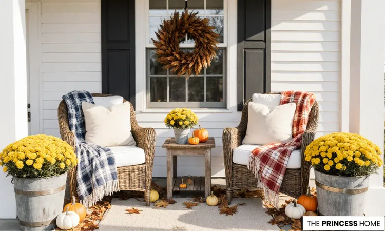 Rustic Porch with Cozy Fall Seating