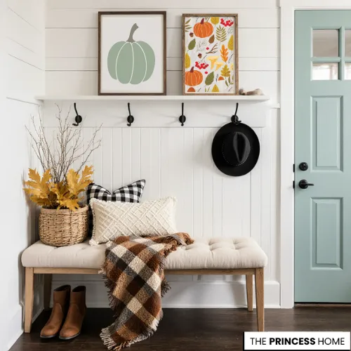 Stylish Fall Mudroom Bench Decor