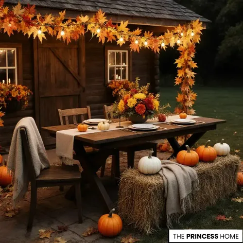 Warm Autumn Dinner Party Setup