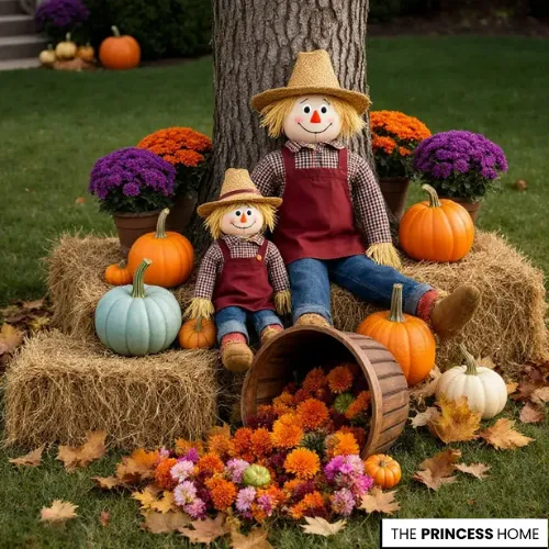 Whimsical Scarecrow Garden Display
