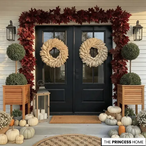 Symmetrical & Chic Fall Entryway