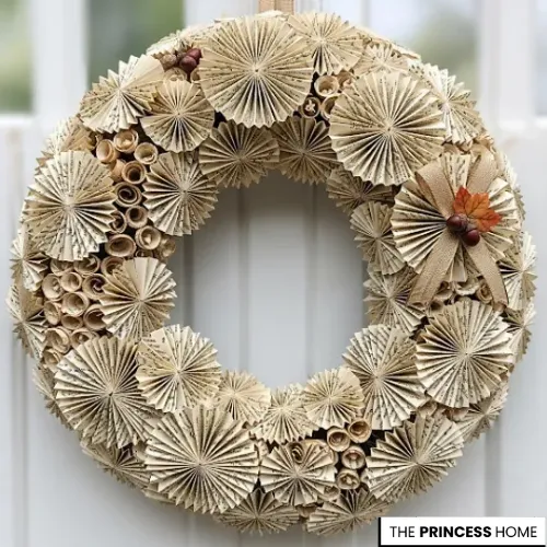 Book Page Wreath