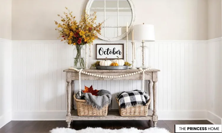 Charming Farmhouse Fall Entryway
