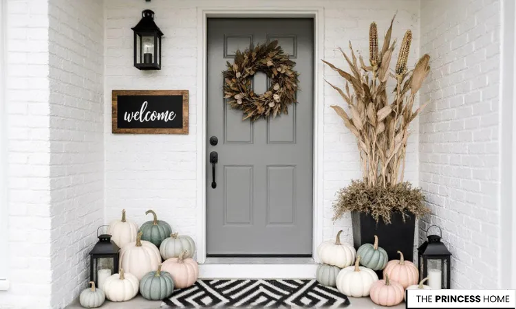 Elegant Pastel Fall Front Porch