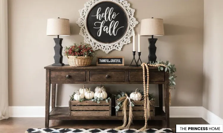 Farmhouse Fall Console Table Decor